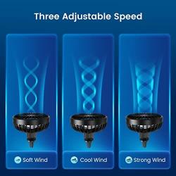 ORICO Car Fan, 360 Degree Rotatable Universal Car Fan with Night Ambience Lights Rotatable Cooling Fan 5v with Speed Controller for Cars, Truck and Bus, White