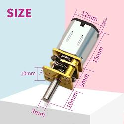 DaFuRui 2 Pack DC 3V 30RPM Micro DC Geared Electric Motor GA12-N20 Mini Deceleration Gear Reduction Motors for RC Car Robot Model