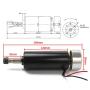 RATTMMOTOR ER11 Spindle Motor 500W Air Cooled Spindle Motor 52mm 48VDC 12000RPM 600mN.m + ER11 Chuck 3.175mm Collet for DIY NC Router Engraver Milling Machine