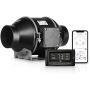 iPower Quiet 4 Inch Inline Duct Ventilation Fan with Temperature Humidity App Control via Bluetooth and WiFi, Exhaust Blower for Hydroponics, 4 EC, Heating Cooling Booster and Grow Tent
