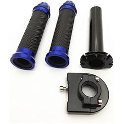 Motorcycle Hand Grips with Twist Throttle Handle Controller CNC Aluminum & Soft Rubber Handlebar Universal for 7/8