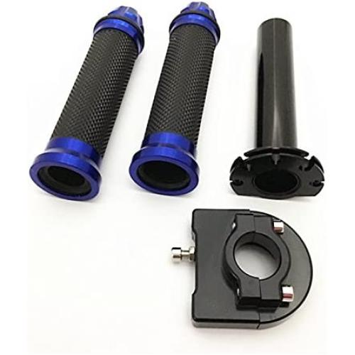 Motorcycle Hand Grips with Twist Throttle Handle Controller CNC Aluminum & Soft Rubber Handlebar Universal for 7/8