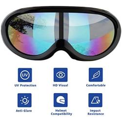 COOLOO Ski Goggles, Motorcycle Goggles, Snowboard Goggles for Men Women Kids - UV Protection Foam Anti-Scratch Dustproof