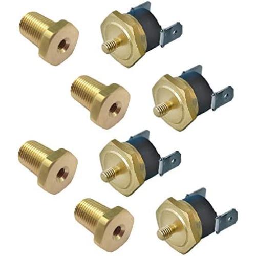 American Volt Electric Fan Thermostat Switch Temp Sending Unit NPT Thread Brass Thermo Probe 4-Pack (1/8