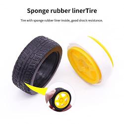 Yahboom Tire Wheel 4pcs Rubber Tyres 2.6in Tyres Model Gear Parts with Convex Wheel Hub for Programmable Smart RC Robot Car