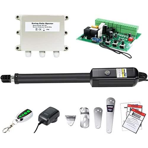 TOPENS A3 Automatic Gate Opener Kit Light Duty Single Gate Operator for Single Swing Gates Up to 12 Feet OR 300 Pounds Gate Motor