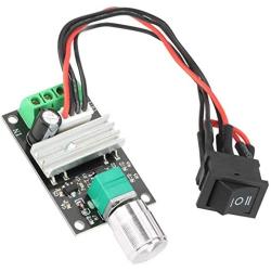 Qinlorgo DC Motor Speed Controller, Brushed PWM Motor Speed Controller DC 6V 12V 24V 3A PWM Motor Speed Control Reversible Controller Regulator with Switch