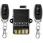 YETOR Heavy Remote Control Switch, DC 12V/24V/48V/72V Wireless Switch for Anti-Theft Alarms, Security Systems Roller Lind Door, etc (Two Remote Controls) (Black)