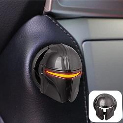 CARCC Car Engine Start Stop Button Cover, Push Ignition Start Button Ring Car Interior Protective Switch Button Cover Universal Anti Scratch Decorative Stickers (Mando-Black)