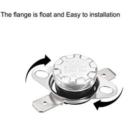 uxcell KSD301 Thermostat 85°C/185°F 10A Normally Open N.O Adjust Snap Disc Temperature Switch 2pcs