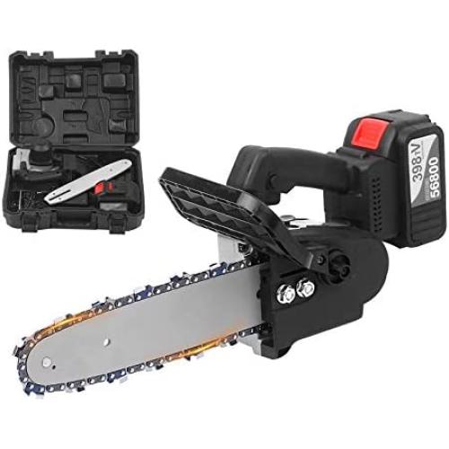 JMG 12-Inch Powerful Chainsaw with Box, 21V Cordless Electric Chain Saw Brushless Motor Auto-Tension for Tree Branch Wood Cuttingd Cutting