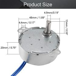 Fielect 2Pcs Synchronous Motor AC 110V 5-6RPM Turntable Motor CW/CCW Direction 4W TYC-50 Single Flat Shaft