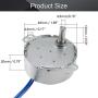 Fielect 2Pcs Synchronous Motor AC 110V 5-6RPM Turntable Motor CW/CCW Direction 4W TYC-50 Single Flat Shaft