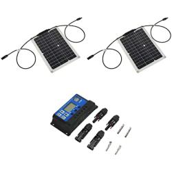 FTVOGUE 15W Waterproof Solar Panel Monocrystalline Solar Charging Board for Outdoor Car Motor Yacht[Solar panel +50A controller],Solar Panels