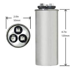BlueNatHxRPR 45+7.5 MFD uF Air Conditioner Capacitor CBB65 Capacitor Dural Motor Run Capacitor Withstand 450V AC Round