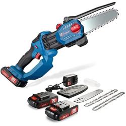 Enhulk Mini Chainsaw Cordless, 6 Inch Electric Compact Small Chain Saw with 20V 2x Batteries Powered Pure Copper Motor, One-Hand Portable Versatile Saw for Pruning, Trimming, Delimbing, and Bucking