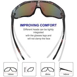 OULAIQI Sports Sunglasses Cycling Sunglasses for Men Women with 1 or 3 Interchangeable Lenses Baseball Glasses