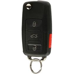 Replacement Keyless Entry Remote Flip Key Fob fits 2002 2003 2004 2005 VW Jetta, Golf, Passat (HLO1J0959753AM)
