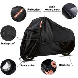 WinPower Outdoor Waterproof Motorcycle Cover Snow Bike Cover Compatible with Harley Davidson Honda Suzuki Kawasaki Yamaha and All Motors, 116 x 43 x 55 inch,4XL
