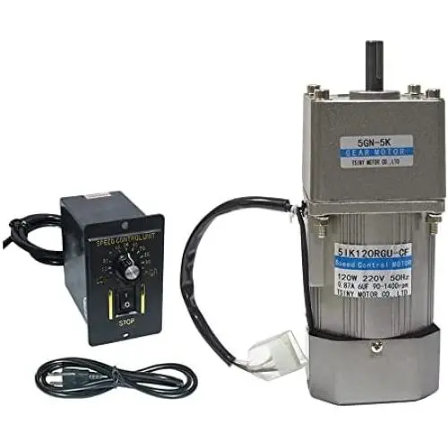 Bemonoc High Power 120W 110V AC Reversible Gear Reducer Motor High Speed 150RPM & AC Speed Controller Kits for Industry