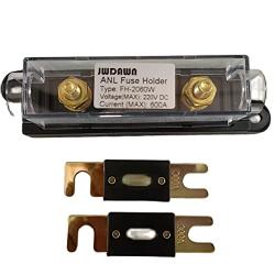 JWDAWN 1Pc ANL Fuse Holder +2Pcs Bolt On Stud ANL Fuse 300A 300 Amp for Golf Cart Electric Forklift Vehicle Material Handling Truck Motor Controller Battery Charger Scissor Lifts Boat Accessories