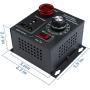 Variable Speed Controller SCR Voltage Controller Fit for Router Fan Electric Motor Rheostat AC 120V 220V/ 15A/ 4000W Max