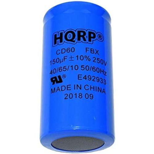 HQRP 150uF 250V Start Capacitor Compatible with AC Electric Motor Start HVAC Blower Compressor Pump 150MFD CD60 UL Listed