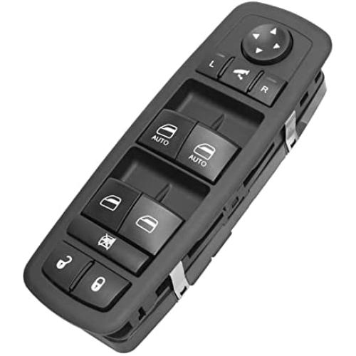 Master Power Window Switch Driver Side for 2015-2017 for Chrysler 200; 2011-12 for Chrysler 300; 2011-14 for Dodge Charger; 2016 Ram 1500 2500 3500 only 4-Door Left Power Window Switch Blue Backlight
