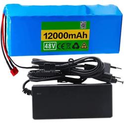 SHENGANG E-Bike Lithium-Ion Battery Pack 48V 12Ah with 54.6V Charger and BMS,XT60, for 250W/350W/500W/750W/1000W Electric Bicycle/Scooter Motor,T60