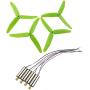 Upgraded Propellers Three Blades Main Blade Propeller Motors with Metal Gears for Hubsan H502E H502S Drone Replacement CCW CW RC Quadcopter Spare Parts Set (Green)
