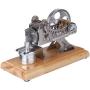 Teerwere Stirling Engine Motor Solid Wood Baseplate DIY All-Metal Vacuum Stirling Engine Stem Steam Model Set DIY Science (Color : Silver, Size : One Size)