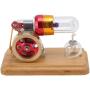 Hot Air Stirling Engine, Education Toy Electricity Power Generator Solid Metal Construction Engine Model Free Piston Physics Science Experiment Toy for Laboratory