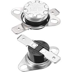 uxcell KSD301 Thermostat 70°C/158°F 10A Normally Closed N.C Adjust Snap Disc Temperature Switch for Microwave,Oven,Coffee Maker 2pcs