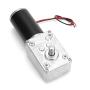 24V 8mm Shaft Worm Gear Motor, High Torsion Metal Gearbox Reversible Electric Turbo Speed Reduction Motor with Ball Bearing(20RPM)