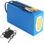 Jieoto E-Bike Battery Pack 36V 48V 52V 60V 20AH Lithium-ion Electric Bicycles Battery with 2A Charger and BMS Fit for 250W 500W 750W 1000W 1200W 1500W 1800W Motor