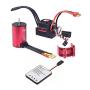 Surpass Hobby KK 3660 3500KV Waterproof Brushless Motor Shaft 3.175mm with Brushless 80A ESC and Program Card + Heatsink Combo for 1/10 RC Car