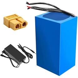 Jieoto 72V 20Ah 30Ah 40Ah E-Bike Battery Pack Rechargeable Lithium Battery with Charger Fit for 2300W/ 2000W/ 1800W/ 1500W/ 1200W/ 1000W Electric Motorcycle Mopeds Electric Scooter