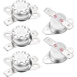 uxcell KSD301 Thermostat 190°C/374°F 10A Normal Closed N.C Adjust Snap Disc Temperature Switch for Microwave,Oven,Coffee Maker 5pcs