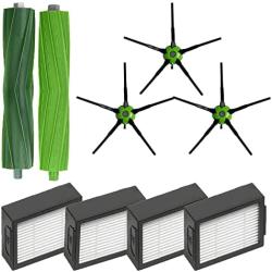 Replacement Parts accessories Compatible for iRobot Roomba i3 i3+ i4 i6 i6+ i7 i7+ i8 i8+/Plus E5 E6 E7 I E J Series Vacuum Cleaner,1 Set Multi-Surface Rubber Brushes 4 HEPA Filters & 3 Side Brushes