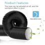 Hon&Guan 5 inch Air Duct - 16 FT Long, Black Flexible Ducting HVAC Ventilation Air Hose for Grow Tents, Dryer Rooms,Kitchen