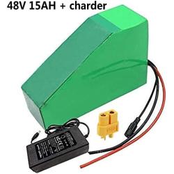 Jieoto 48V 15Ah E-Bike Lithium Battery Pack, Electric Bicycle Scooter Battery with Charger, for Electric Bicycle 250W 350W 500W 800W Motor