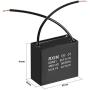 uxcell Ceiling Fan Capacitor CBB61 8uF 450V AC 2 Wires Metalized Polypropylene Film Capacitors 47x23x41mm for Water Pump Motor Generator