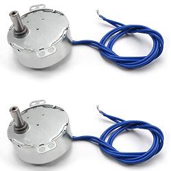 Fielect 2Pcs Synchronous Motor AC 110V 30-36RPM Synchron Motor Turntable Motor CW/CCW Direction 4W TYC-50 Single Flat Shaft