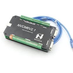 6 Axis 125KHz NVCM USB Mach3 Stepper Motor Motion Control Card Breakout Board USB interface CNC Controller Board 12-32VDC for Servo Motor