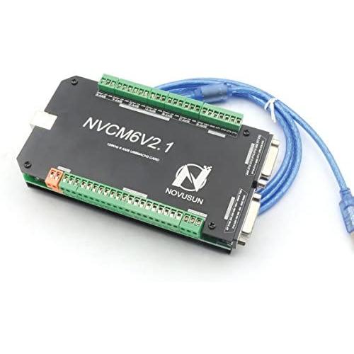 6 Axis 125KHz NVCM USB Mach3 Stepper Motor Motion Control Card Breakout Board USB interface CNC Controller Board 12-32VDC for Servo Motor