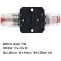 ANJOSHI Circuit Breaker 20A 20-300amp Reset Fuse Holder Inline Fuse for Car Audio and Amps Overload Protection 12V-24V DC Replace Fuses