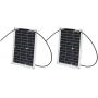 FTVOGUE 15W Waterproof Solar Panel Monocrystalline Solar Charging Board for Outdoor Car Motor Yacht(Solar Panel+30A Controller)