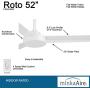 Minka-Aire F524-WHF Roto 52 Inch Ceiling Fan 3 Blades in Flat White Finish