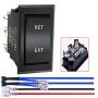 mankk Reverse Polarity Momentary Rocker Switch 12V DC 20A 6 Pin DPDT (ON)-Off-(ON) Rv Jack Motor Control Switch with Jumper Wire for 5th Wheel Tongue Trailer KCD2-7-223-6PIN-X