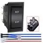 mankk Reverse Polarity Momentary Rocker Switch 12V DC 20A 6 Pin DPDT (ON)-Off-(ON) Rv Jack Motor Control Switch with Jumper Wire for 5th Wheel Tongue Trailer KCD2-7-223-6PIN-X